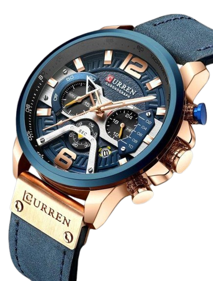 Curren Genuine Men's Leather Band Chronograpgh watch
