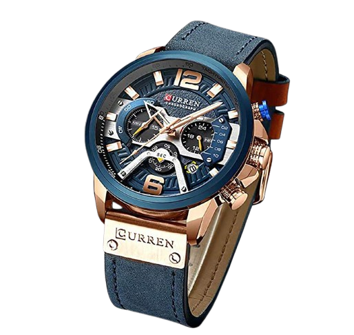 Curren Genuine  Men's Leather Band Chronograpgh watch